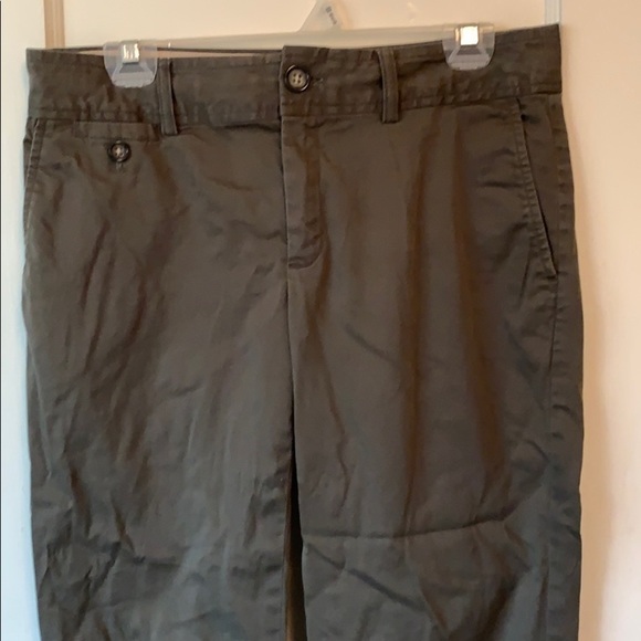 Banana Republic Washed Satin Crop Trouser - Dark Green, size 6 - Picture 7 of 8